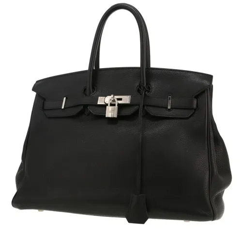 Bolsa Hermes modelo birkin em couro preto legítimo
