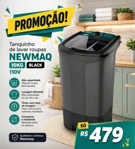 só R$ 479 !! Tanquinho de Lavar Roupas 10kg 110V - Novo!
