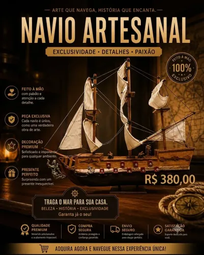Barco artesanal decorativo