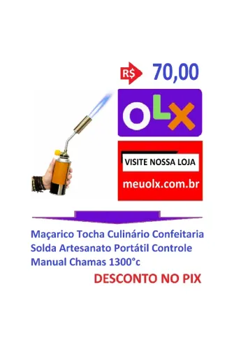 Maçarico Tocha Com Gás Culinário Solda Artesanato Portátil Controle Manual Chamas 1300°c