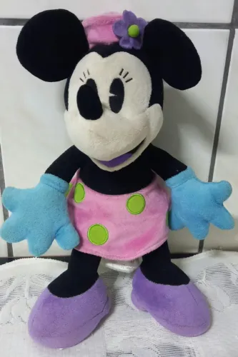 Pelúcia Articulada Minnie Mouse original Disney 30cm