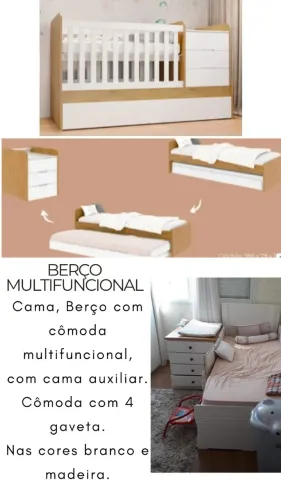 Berço, bicama e comoda com colchão