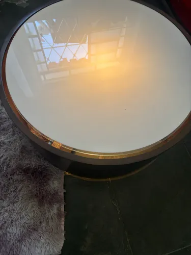 Mesa de Centro Redonda com Tampo de Vidro - Excelente Estado