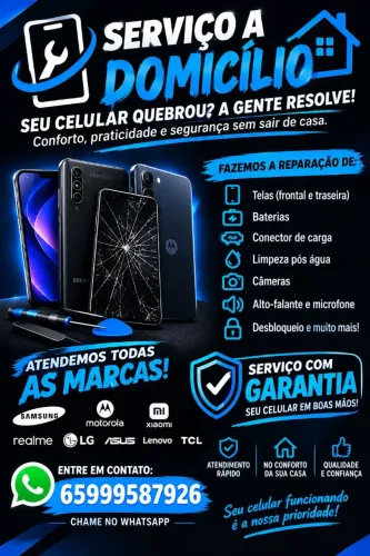Arrumo seu celular a domicílio ou busco e entrego pra voce