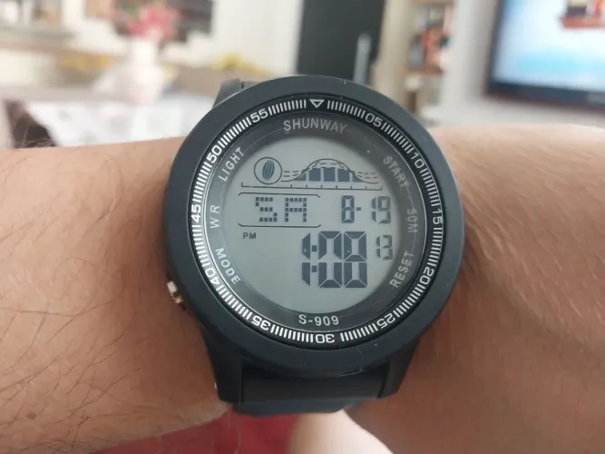 Relógio Digital Masculino 50M Prova DÁgua LED Cronômetro Alarme + Bateria Extra