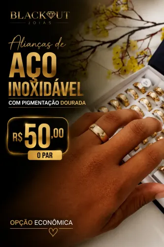 ? Alianças de Aço Inoxidável com Pigmentação Dourada para Casamento | Opção Acessível |