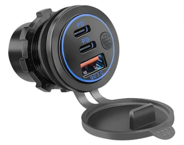 Tomada Carregador Carro e Moto Caminhão Turbo Usb