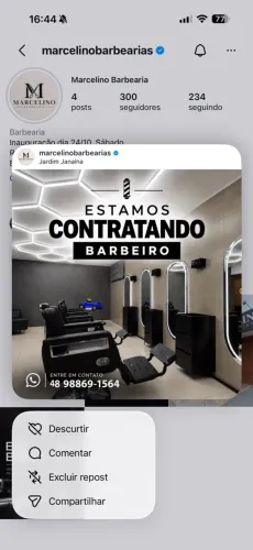 Estamos contratando Barbeiro