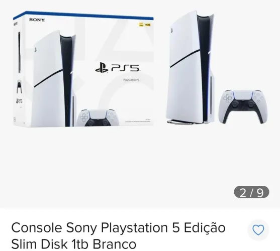 Console Sony Playstation 5 Edição Slim Disk 1tb Branco