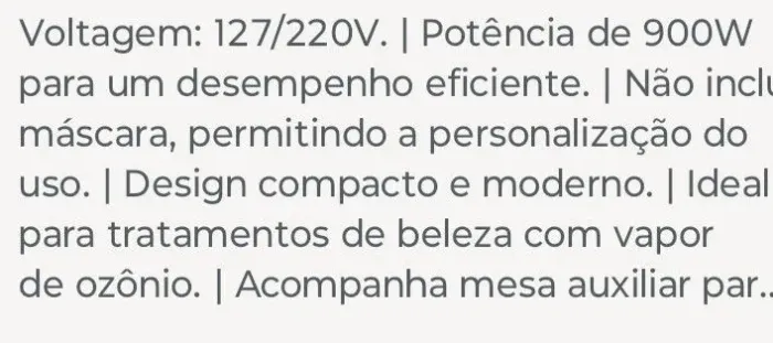 Vendo Vapor Ozônio