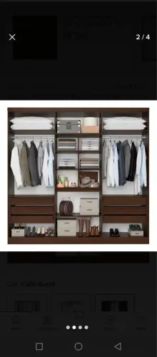 Guarda-roupa seis portas no tom Café novo lacrado na caixa