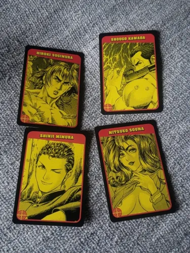 4 Cards do Mangá Battle Royale vol. 2 Pipoca e Naquim card colecionáveis hq