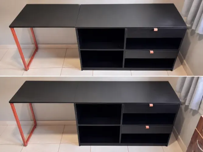Mesa para escritório na cor Preta