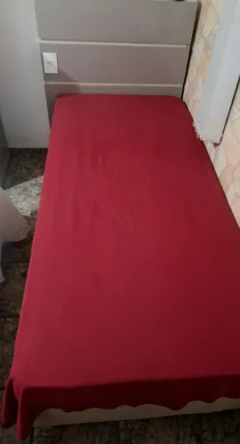 Cama Box Solteiro Completa (Colchão + Base Box + Cabeceira com Tomada)