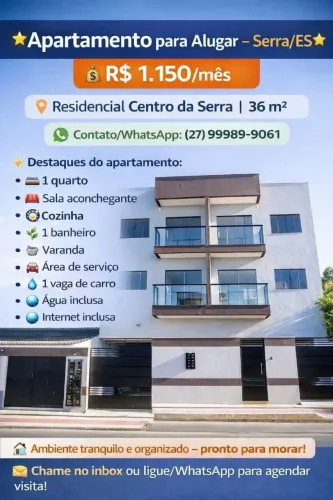 Aluguel de apartamento em Residencial centro da serra em Serra sede