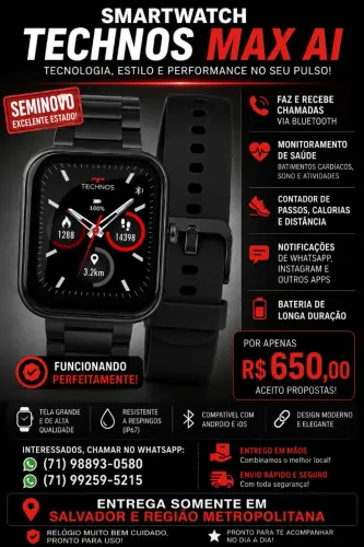 Smartwatch Technos TMAX AI