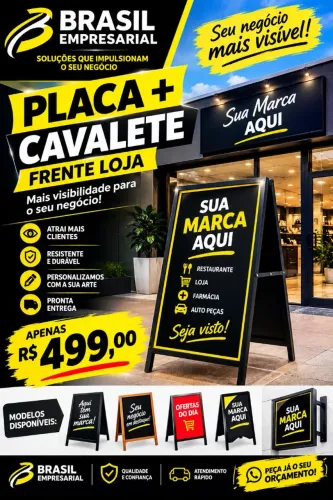 Placa + cavalete