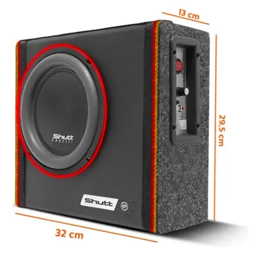 Caixa Slim Amplificada Sub 8' Shutt 400w Embaixo Banco Carro