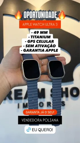 RELÓGIO APPLE WATCH ULTRA 3 49MM SEM ATIVAÇÃO E 1 ANO DE GARANTIA APPLE