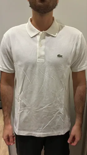 Camisa Polo Lacoste Original - Branca - Classic Fit - Tamanho L (US) / 5 (FR)