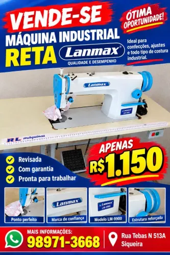 Máquina de costura industrial Reta Lanmax 
