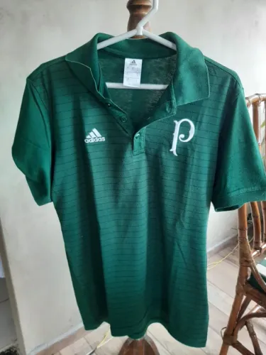 Polo Palmeiras Adidas Verde Listrada Algodão Tam P
