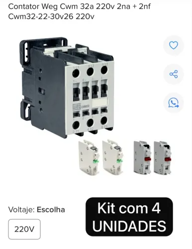Contator Weg CWM 32a 220v 2na+2nf  Cwm32-22-30v26