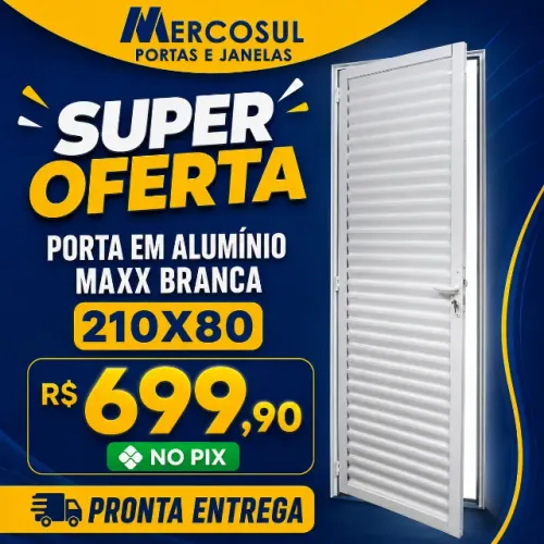 Porta de Alumínio Maxx Veneziana 210x80 - Oferta