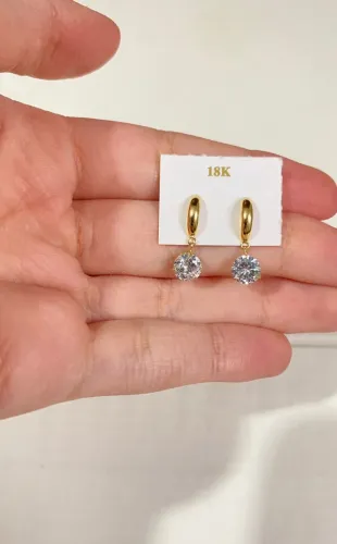 BRINCO OURO 18K COM ZIRCÔNIA