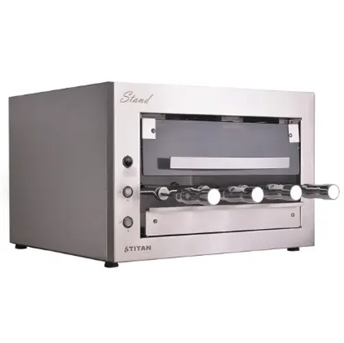 Churrasqueira Elétrica Rotativa De Bancada 4 Espetos Titan Cor Inox