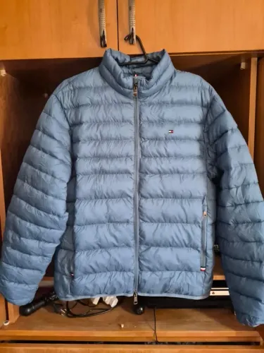 Jaqueta Puffer Tommy Hilfiger Azul Clara Original M Importada