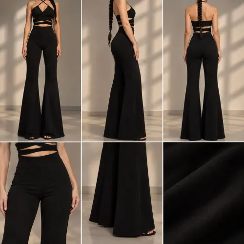 Calça feminina preta flare cintura alta - nova - tamanho P