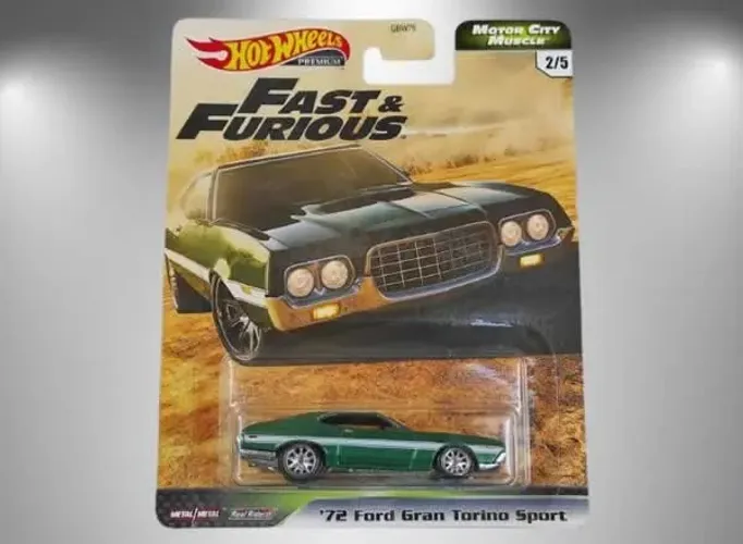 Hot Wheels '72 Ford Gran Torino Sport Fast & Furious Verde-escuro