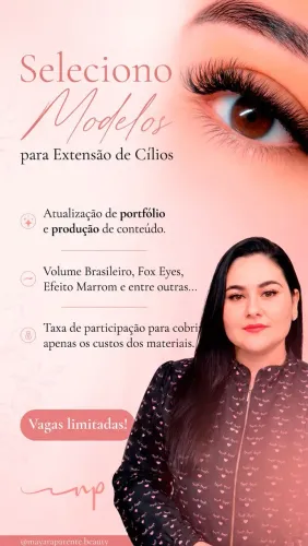 Selecionando Modelos de extensão de cílios