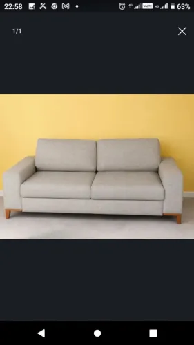 Sofá 2 Lugares Living Beny Base de Madeira Linho Cotton Cru Harpia Decor