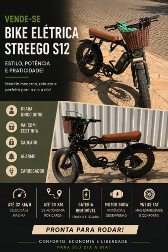 Bike Elétrica Streego S12 500W ? Impecável, Único Dono, Acompanha Tudo