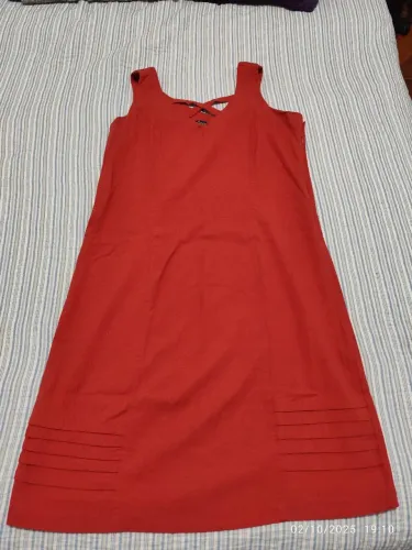 Vestido de linho vermelho (terracota)