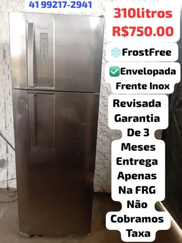 Geladeira Electrolux 310litros FrostFree Inox revisada garantia de 3meses entrega na FRG