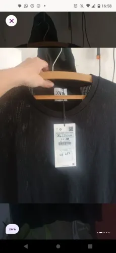 Camiseta Zara Masculina Preta Nova com etiqueta Tamanho GG /XG