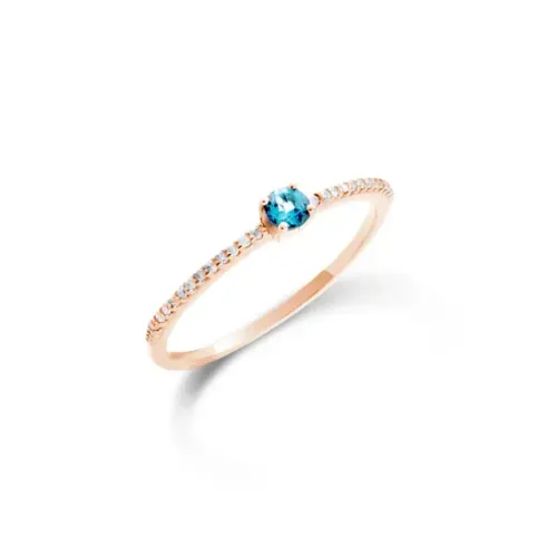 Anel Cores em Ouro Rosé 18k com Topázio London e Diamantes