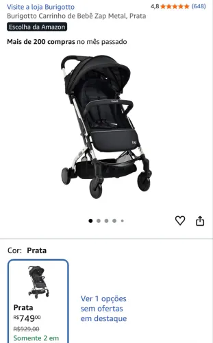 Carrinho bebê Burigotto ZAP Preto