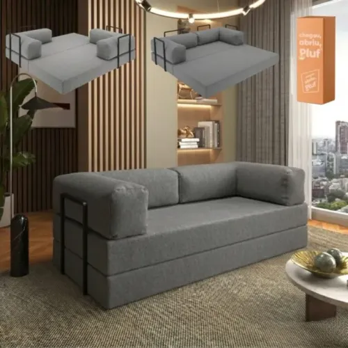Sofá Cama Itália 1,80 m (Expansível) Bouclé D33 Novo - Pronta Entrega