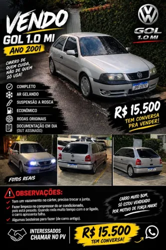 Volkswagen Gol Geração III Plus 1.0 MI 16V Gasolina Mec. 2P 2001