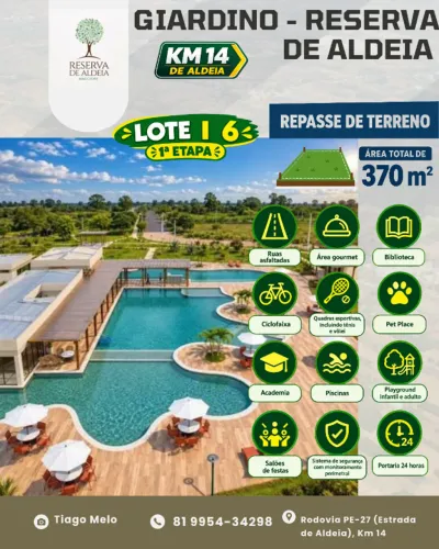 REPASSE/VENDA DE TERRENO GIARDINO ALDEIA ( A NEGOCIAR)