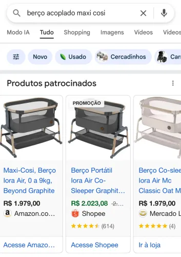 Berço acoplado maxi cosi