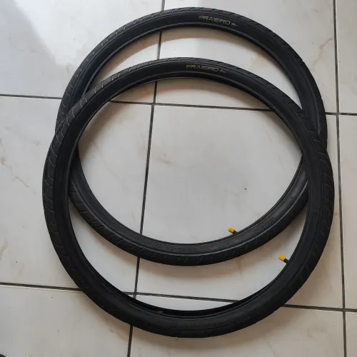 Vende,se dois pneus com câmera de ar de bicicleta,marca praieiro aro 26 normal 1.9