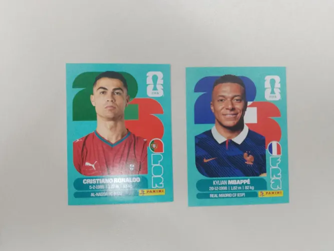 Figurinhas copa 2026 Cristiano Ronaldo e Mbappe