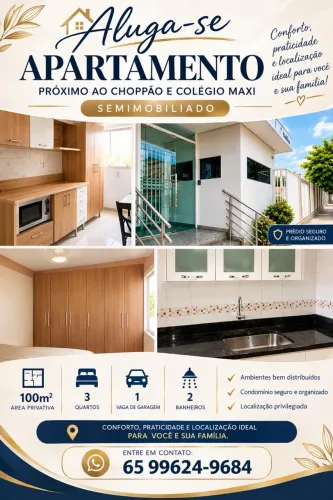 Apto SemiMobiliado Bairro Quilombo perto do Colégio Máxi