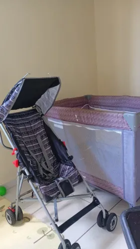 Berço Portátil + Carrinho de Bebê 