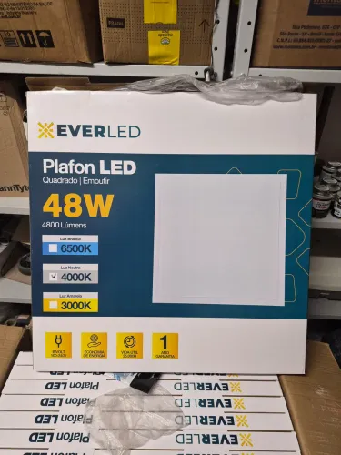 Lote de Painéis LED 40W e 48W (60x60) - Marcas Pila e Everled - Novos na Caixa!